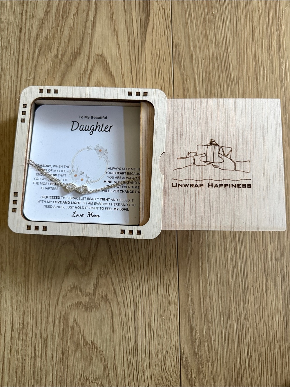 Daughter Infinity Necklace Gifting Memento Gift Box
